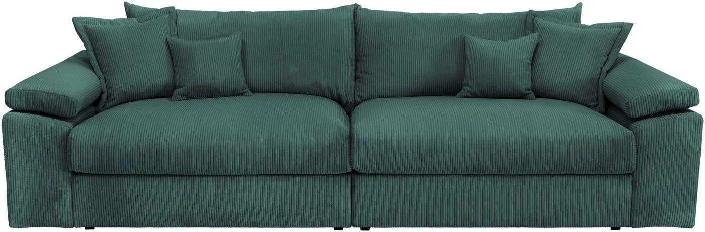 HOME AFFAIRE Big-Sofa Soft&Cosy XXL Dunkelgrün Cord