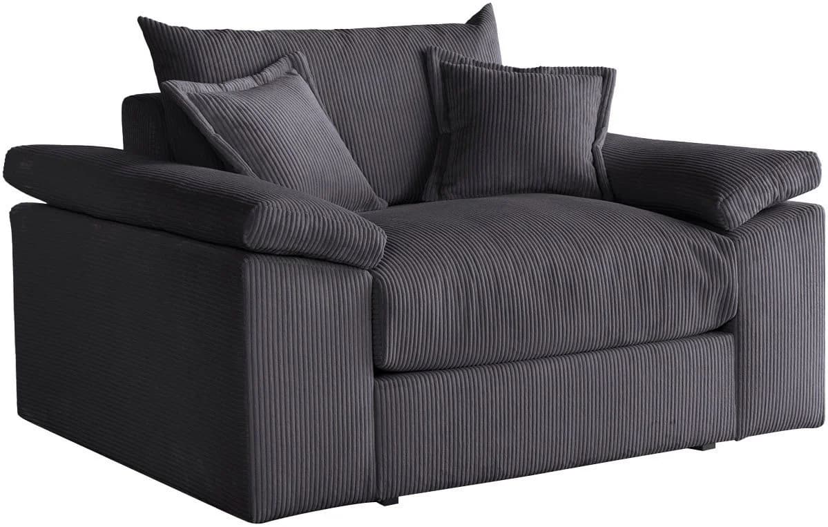 HOME AFFAIRE XXL-Sessel Soft&Cosy Anthrazit Cord mit Zierkissen