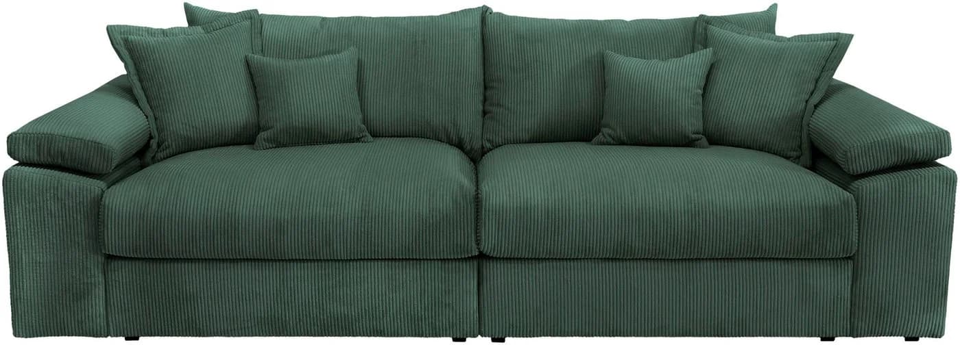 HOME AFFAIRE Big-Sofa Soft&Cosy XL Dunkelgrün Cord