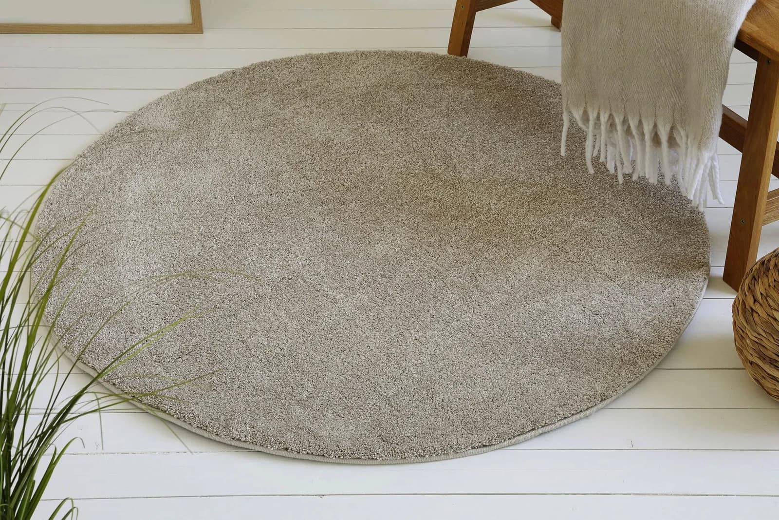 OTTO HOME Yvaine Hochflor-Teppich Rund Beige Polyester