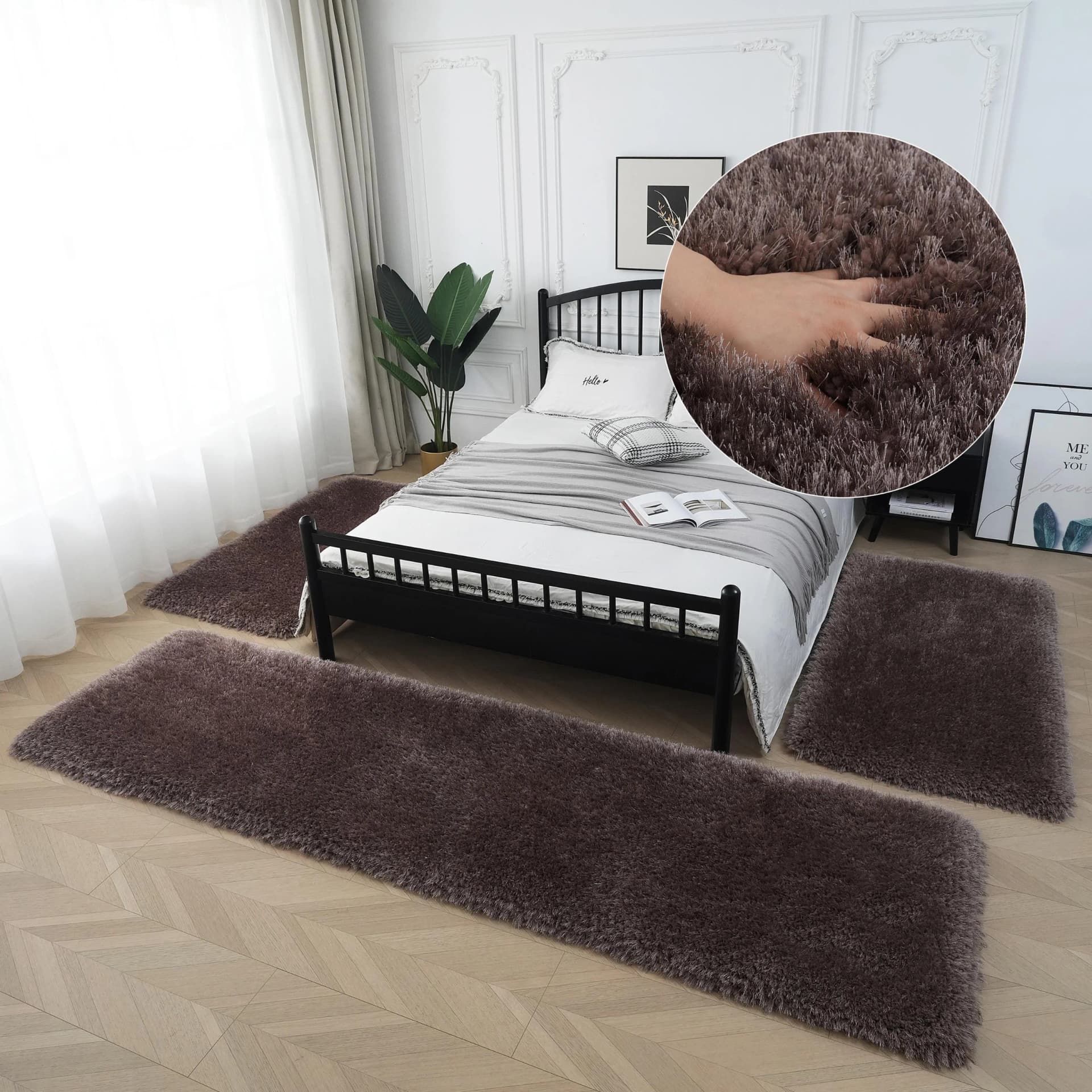 OTTO HOME Bettumrandung Micro exclusiv Braun Hochflor 78mm