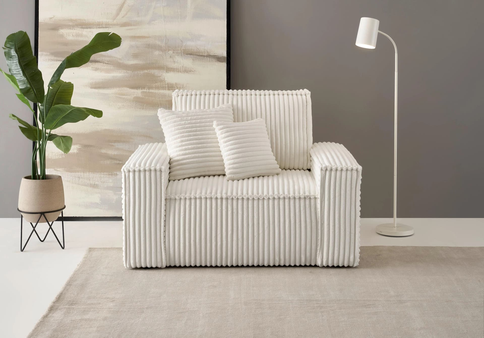 OTTO HOME Finnley Loveseat Sessel Beige Cord