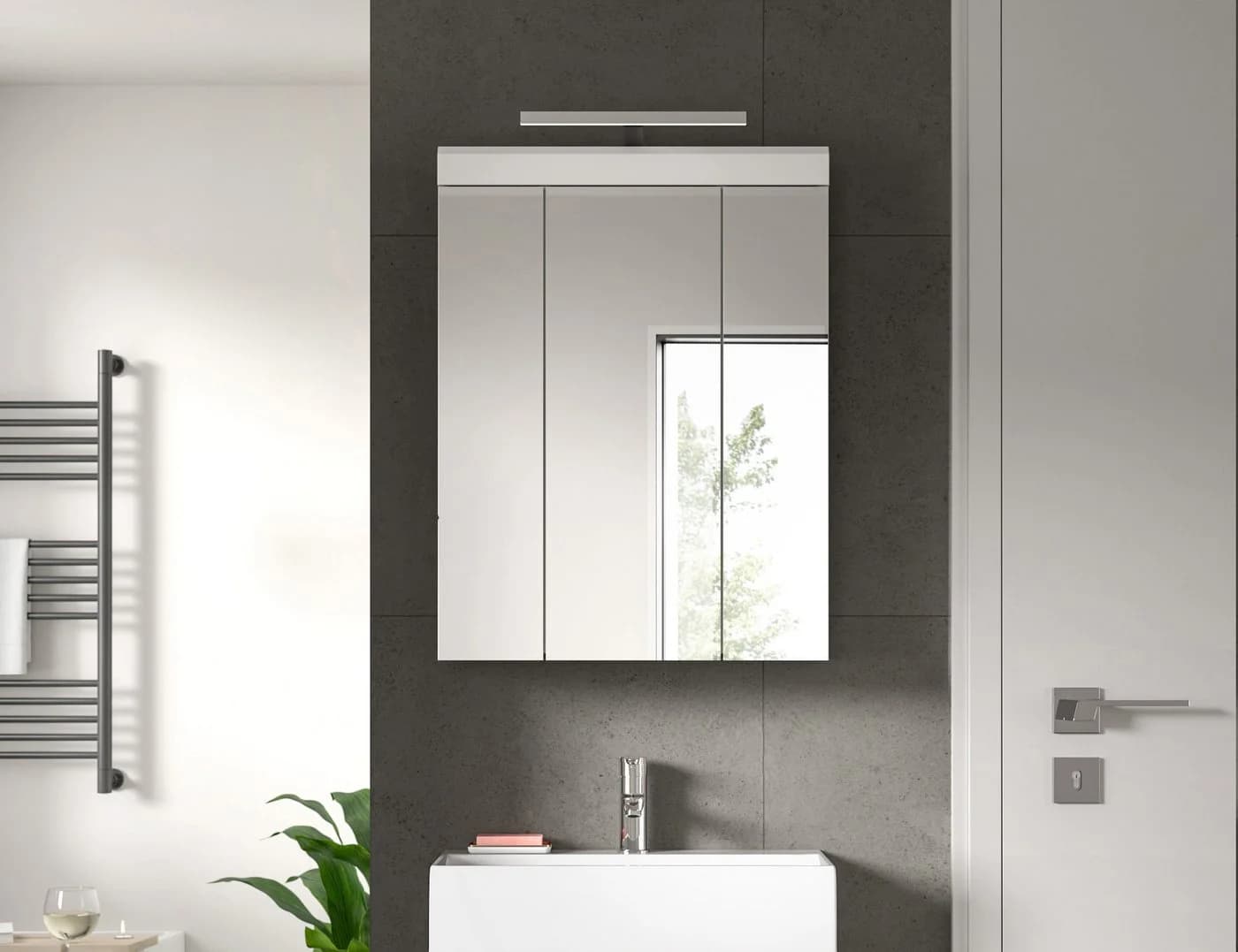 welltime Spiegelschrank SIENA 3 Spiegeltüren 9 Fächer Weiß