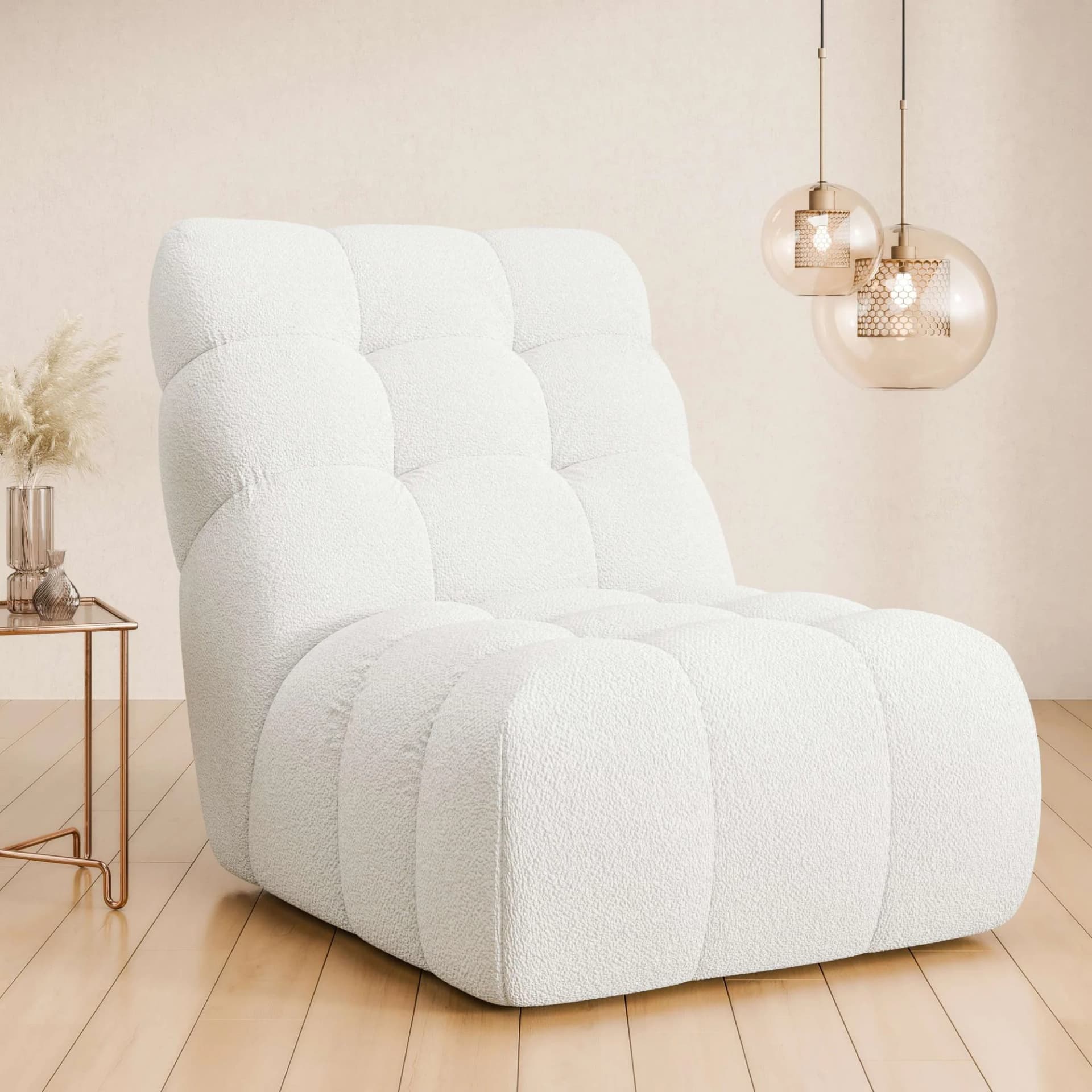 Home Affaire Sessel Aurelian Weiß Velours Love Seat XXL