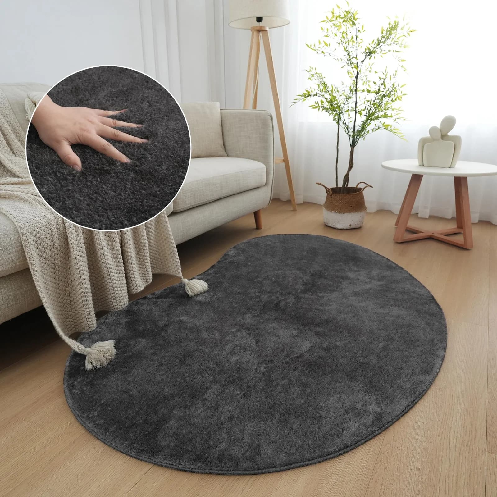 my home Cali Bean U-förmiger Teppich Anthrazit