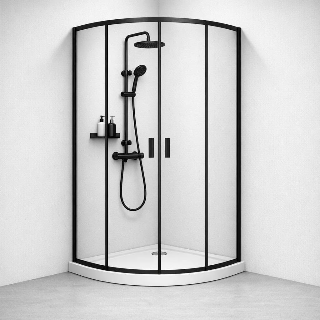 WELLTIME Runddusche New Summer Schwarz 80x80x190 cm