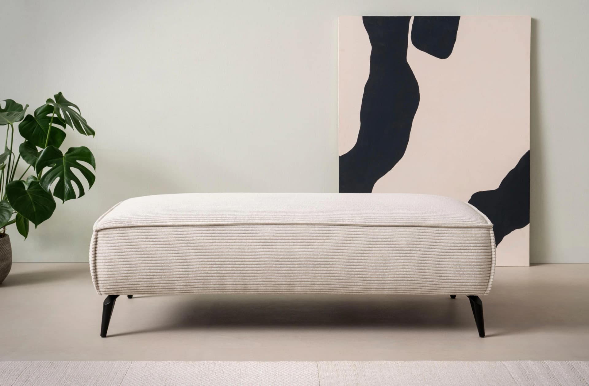Home Affaire TVINNU Hocker Beige Cord 140x65cm