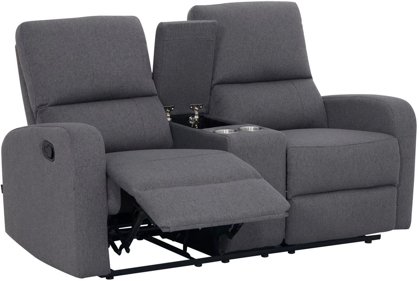 HOME AFFAIRE TOURNAY 2-Sitzer Sofa Dunkelgrau Relaxfunktion