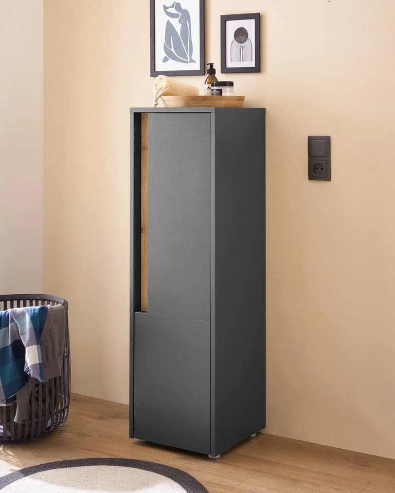 HOME AFFAIRE Midischrank CITY/GIRON Anthrazit mit Griffmulde