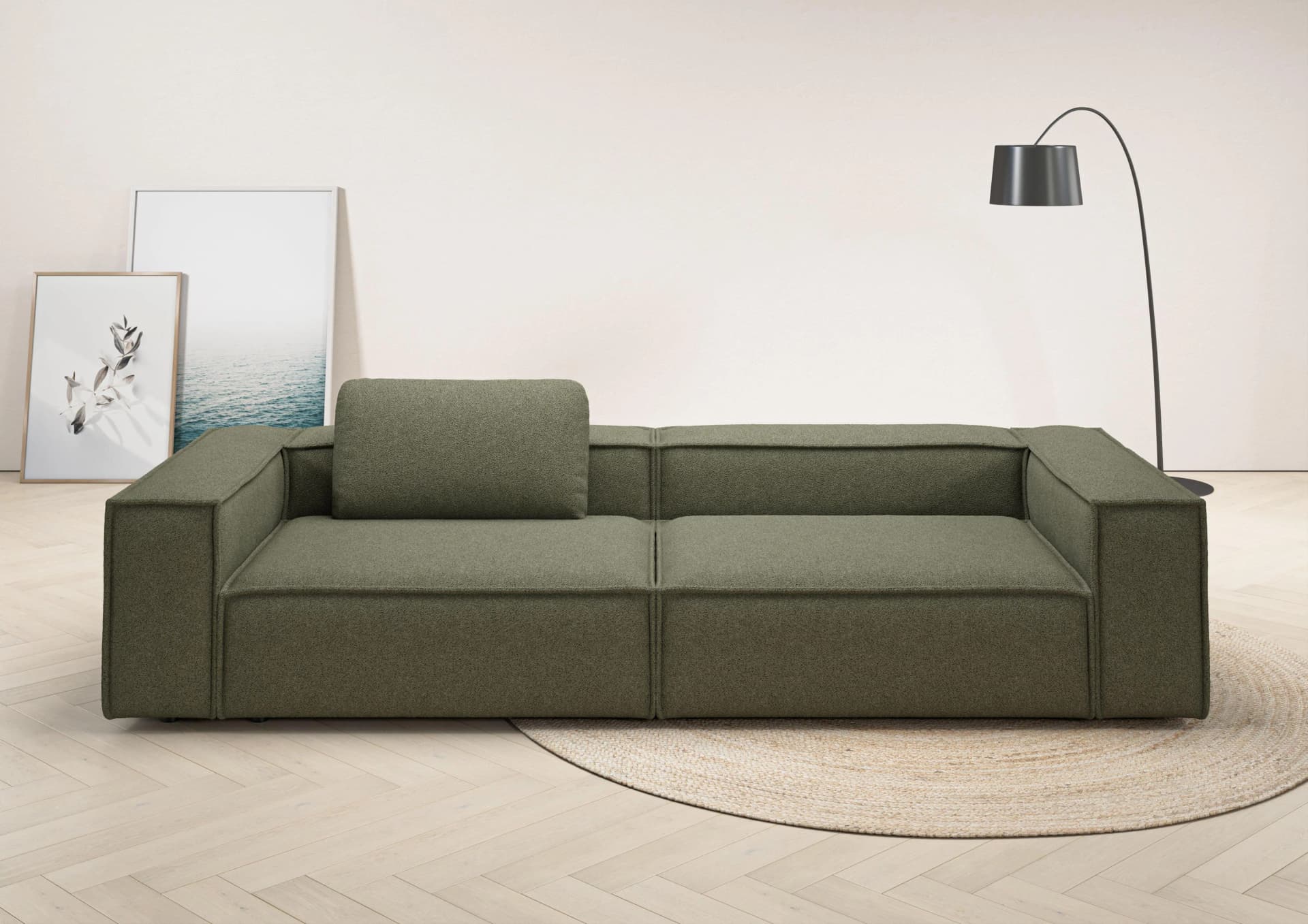 HOME AFFAIRE Watertown 3-Sitzer Sofa Grün Modern
