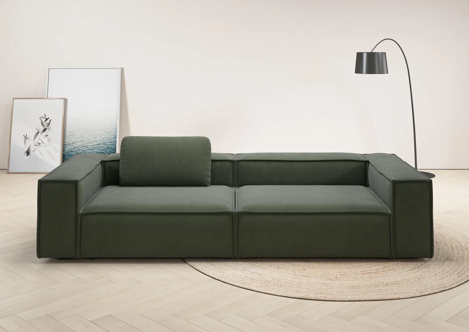 HOME AFFAIRE Watertown 3-Sitzer Sofa Olivgrün Modern