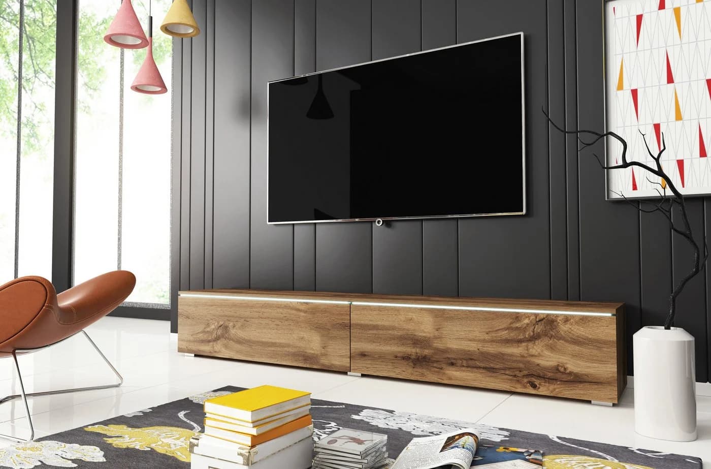 Home affaire Lowboard VERA Modernes TV-Board 180 cm Braun