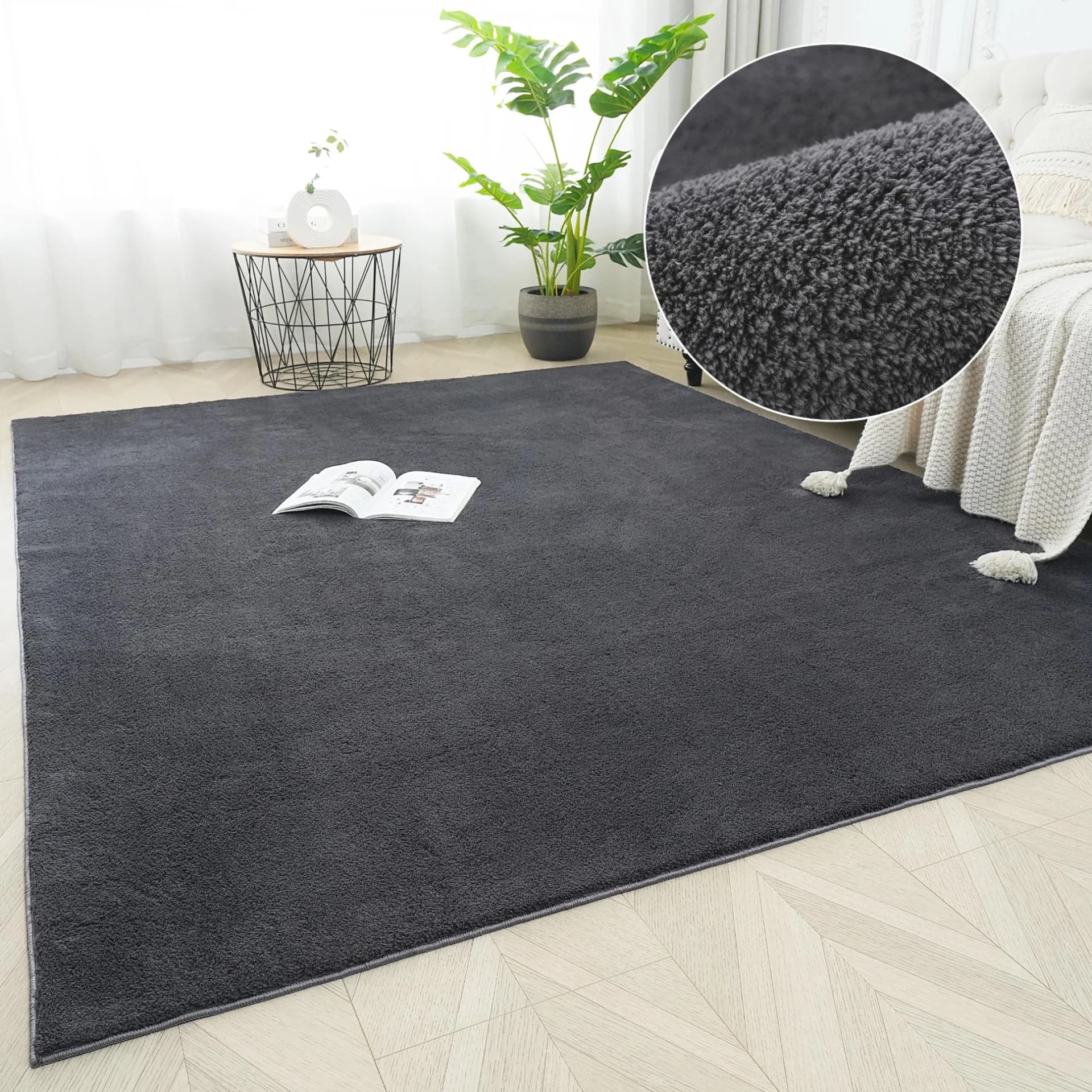 Teppich MY HOME Cali 2 Kuschelig & Weich Dunkelgrau 180x230 cm