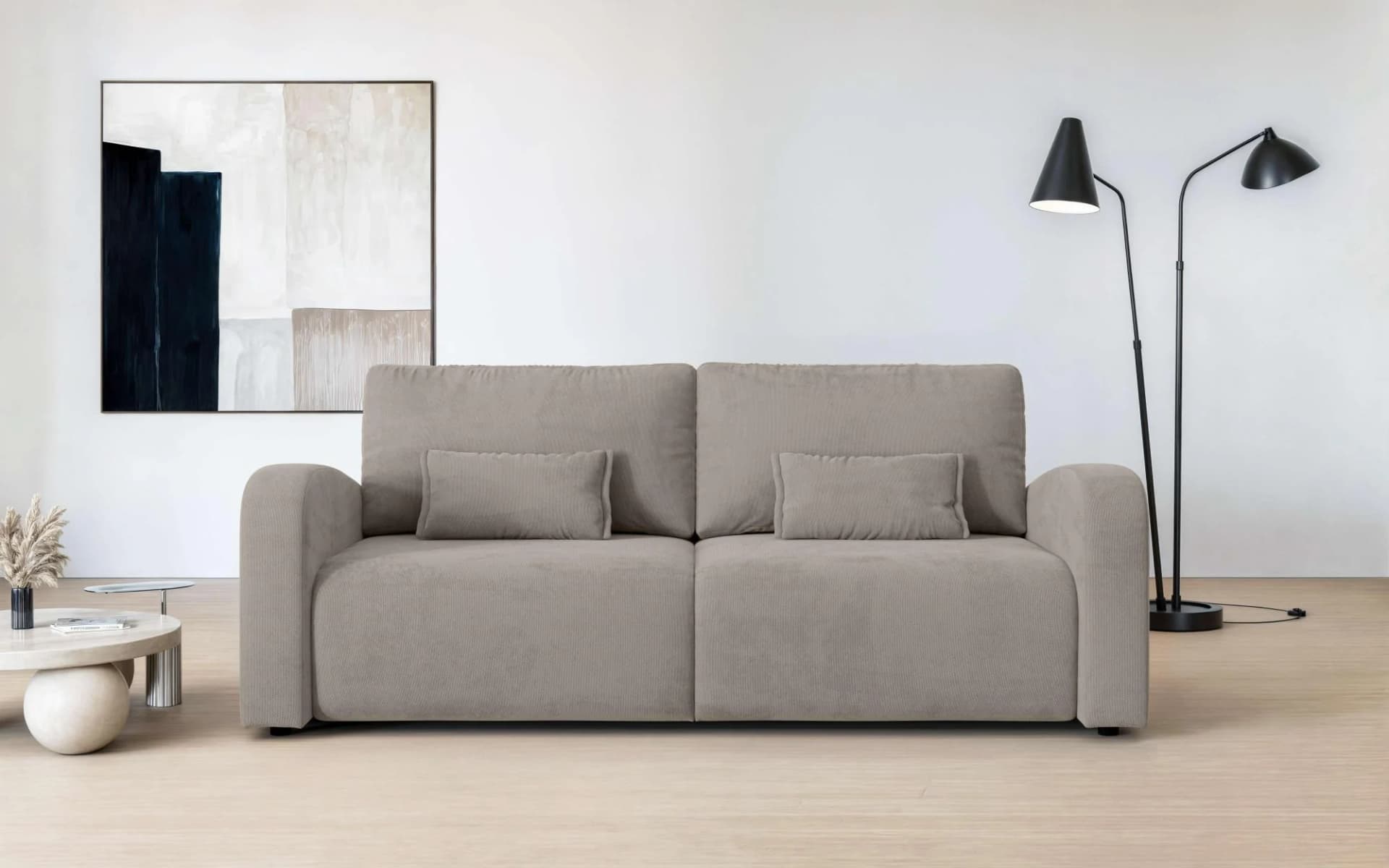 OTTO HOME JIGGS 3-Sitzer Schlafsofa mit Bettkasten Taupe