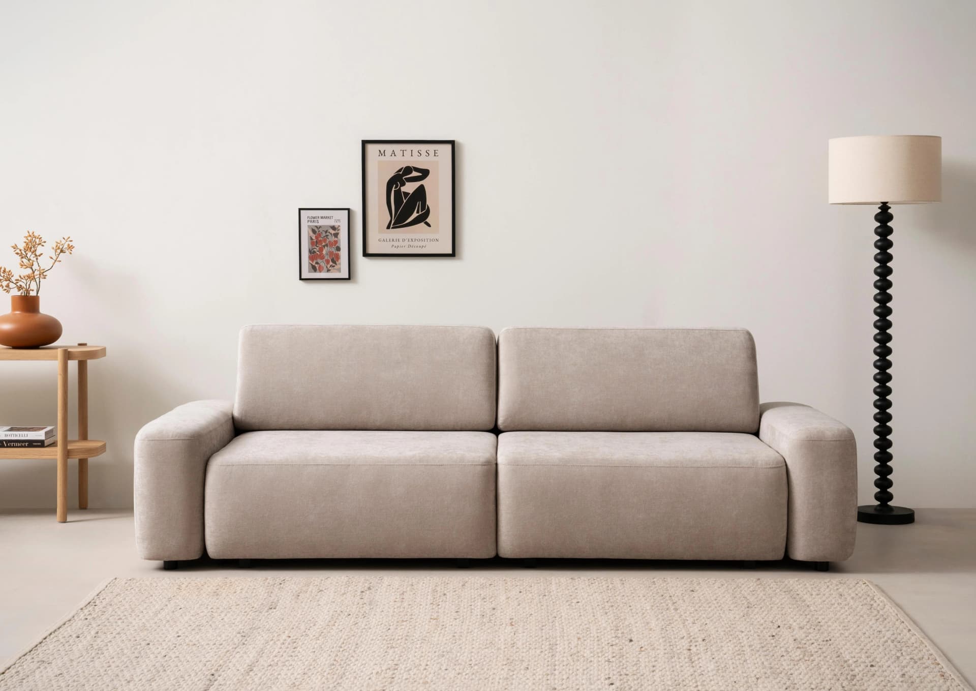 HOME AFFAIRE Sofa Torge 3-Sitzer Hellbeige mit Schlaffunktion