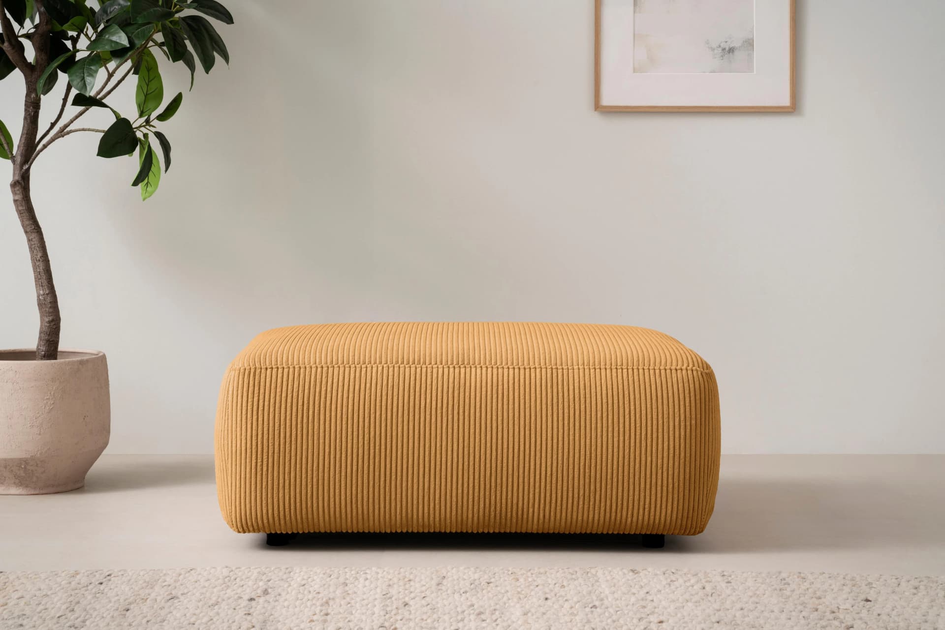 HOME AFFAIRE Polsterhocker Torge Honiggelb Cord
