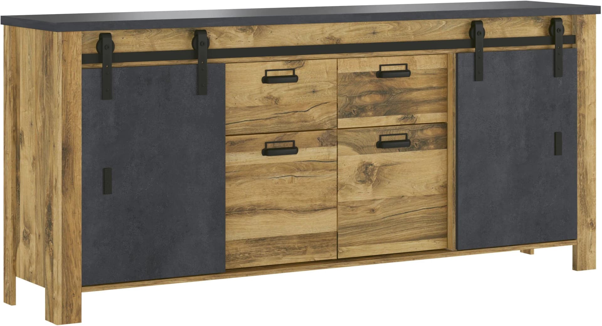 Home Affaire Sideboard York Industrialdesign Hunton Oak Dekor