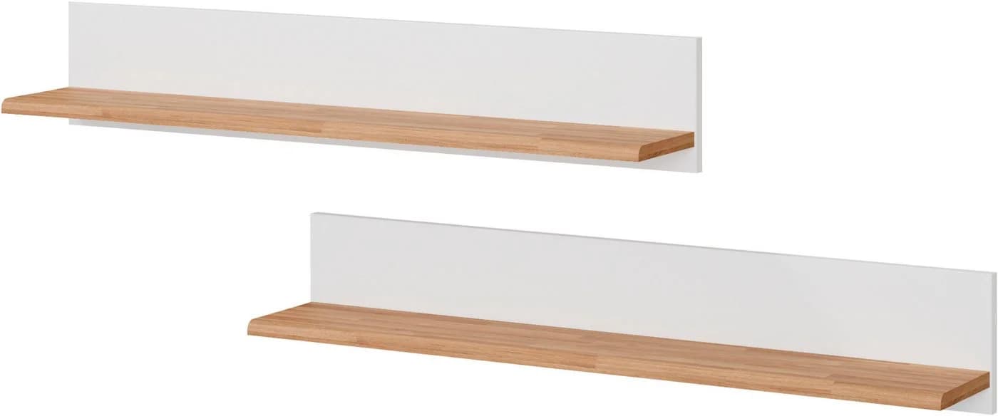 OTTO HOME Wandregal Ribe 2er Set Weiß Eiche Massivholz