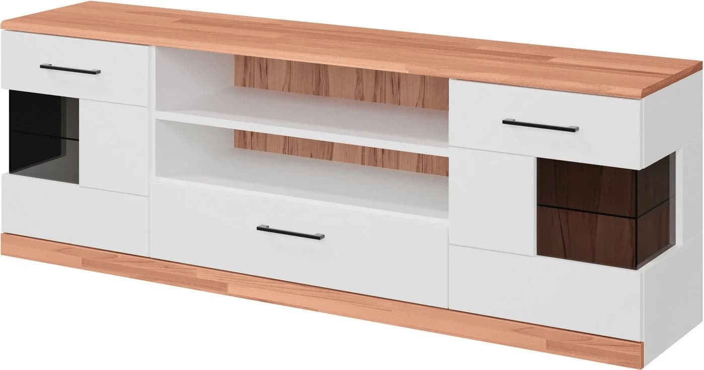 OTTO HOME Lowboard Ribe Weiß mit Massivholz-Oberplatte