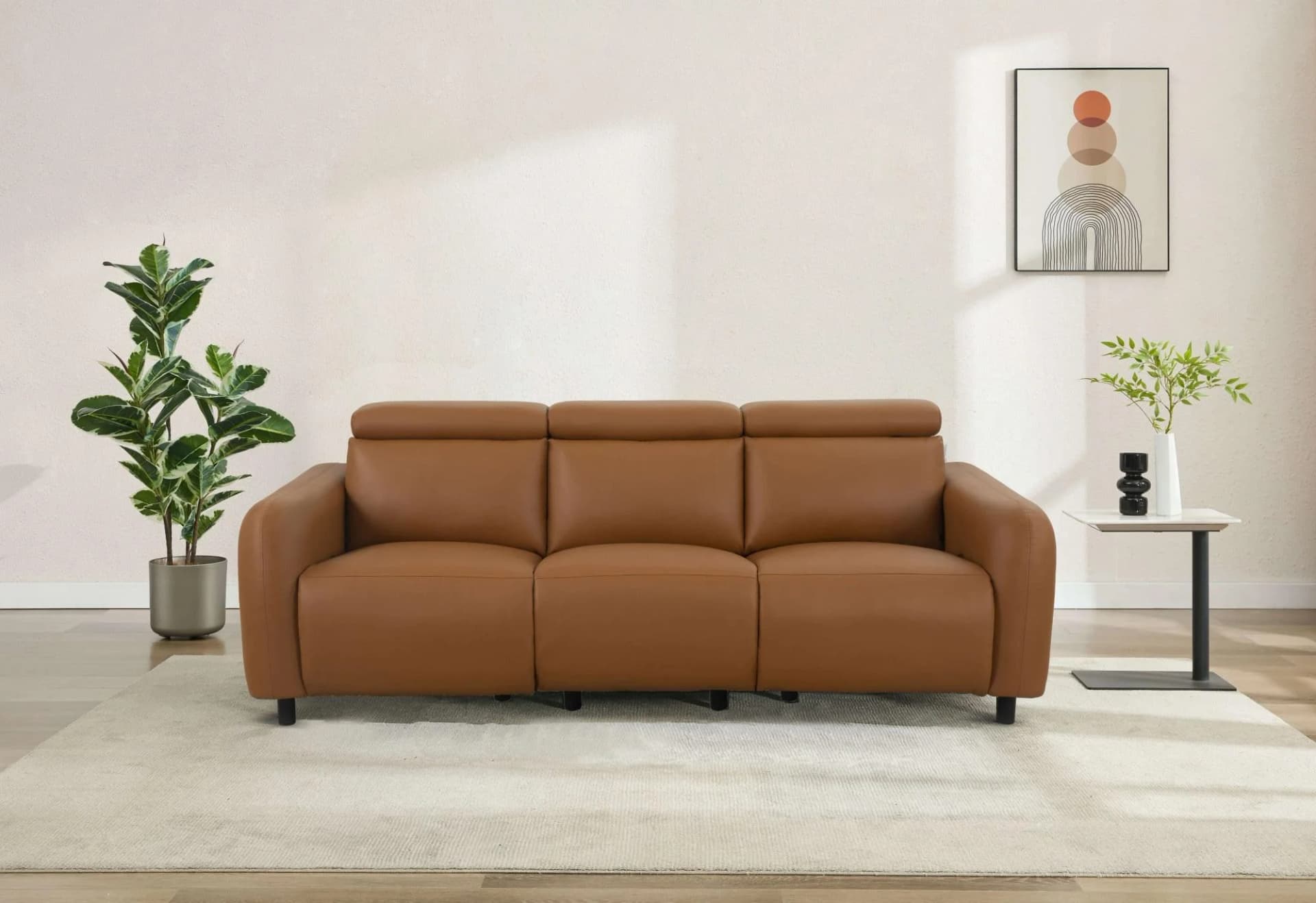 OTTO HOME Skaane 3-Sitzer Sofa Relaxfunktion Kunstleder Braun