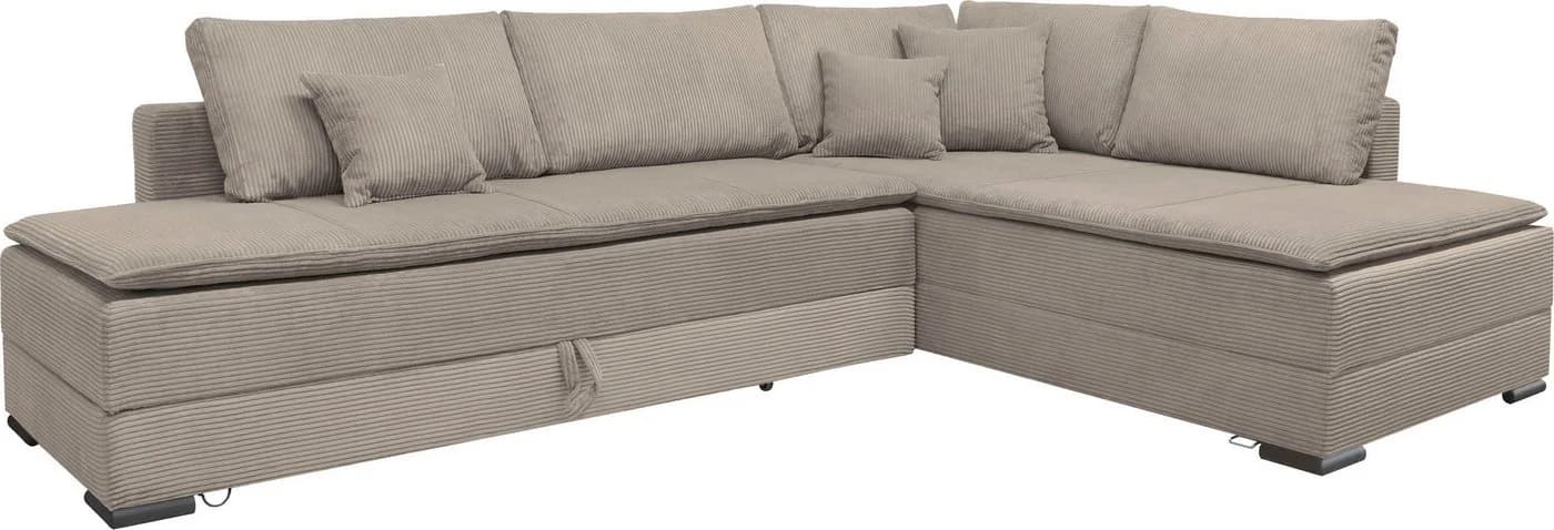 HOME AFFAIRE Night & Day Ecksofa L-Form Grau Taupe mit Schlaffunktion