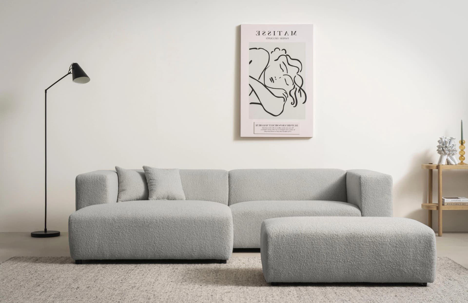Home Affaire BAKELS Ecksofa-Set mit Hocker und Schlaffunktion in Hellgrau