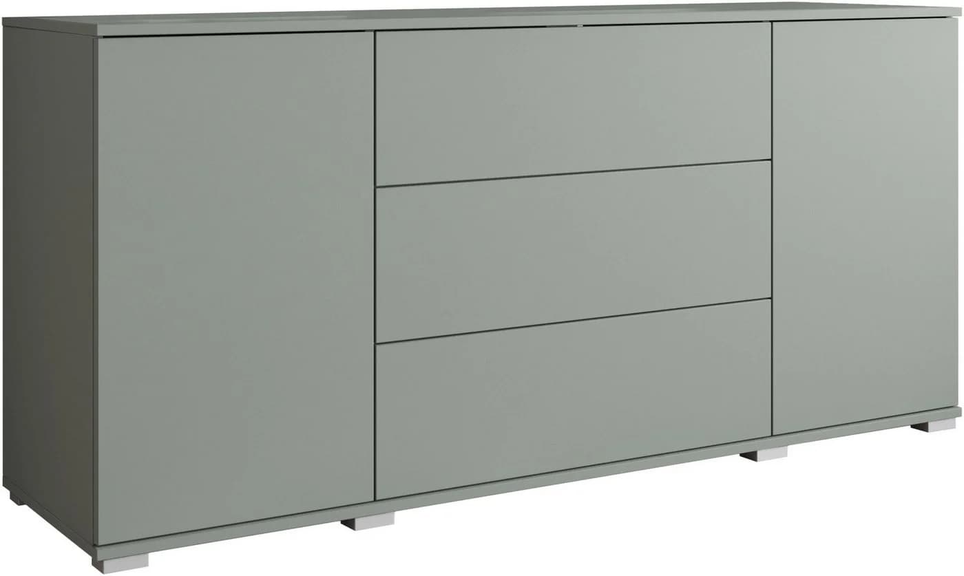 OTTO HOME Sideboard Kenia Grün 150cm 3 Schubladen 4 Fächer