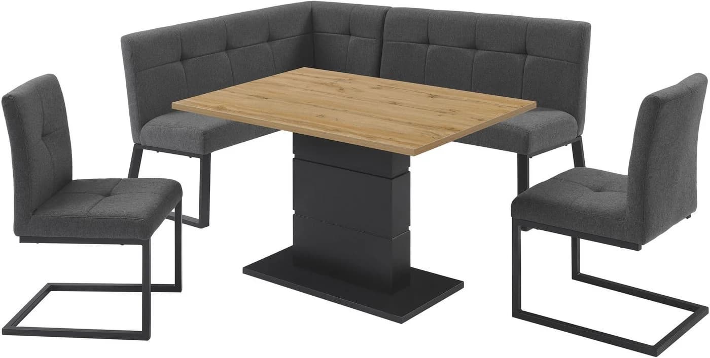 OTTO HOME Eckbankgruppe Geranie 7-sitzig Grau mit Stauraum