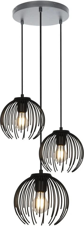 OTTO HOME Pendelleuchte Tonnia Schwarz 3-Flammen 25 cm