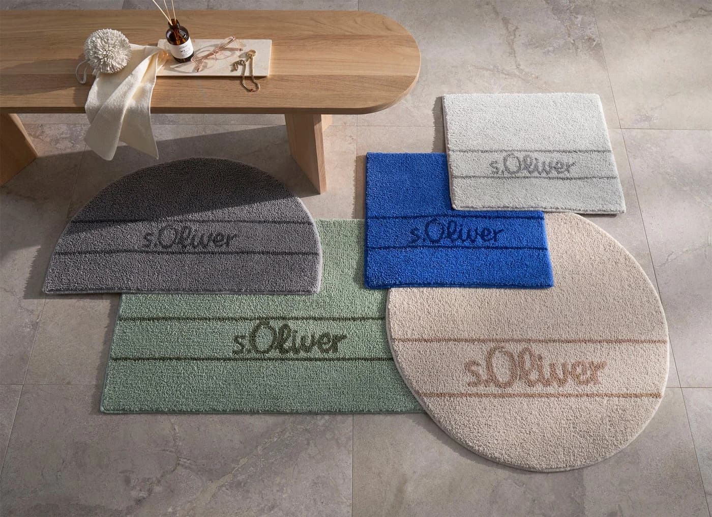s.Oliver Badematte Allie Badvorleger Badezimmer Teppich Duschvorleger Hellgrün