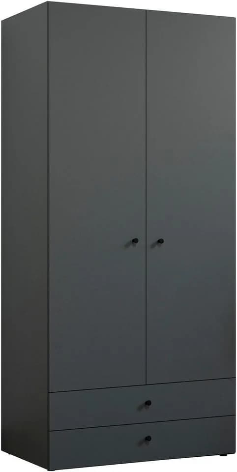 INOSIGN Jersey Kleiderschrank Anthrazit 2 Türen 2 Schubladen