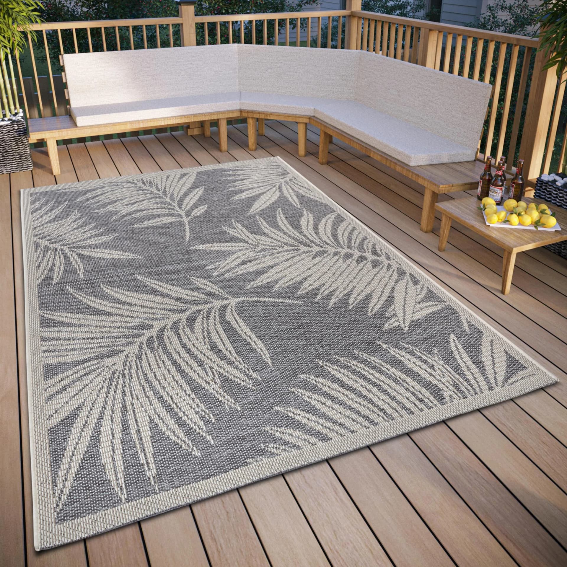 HANSE HOME Teppich Paru Grau Creme Outdoor Teppich