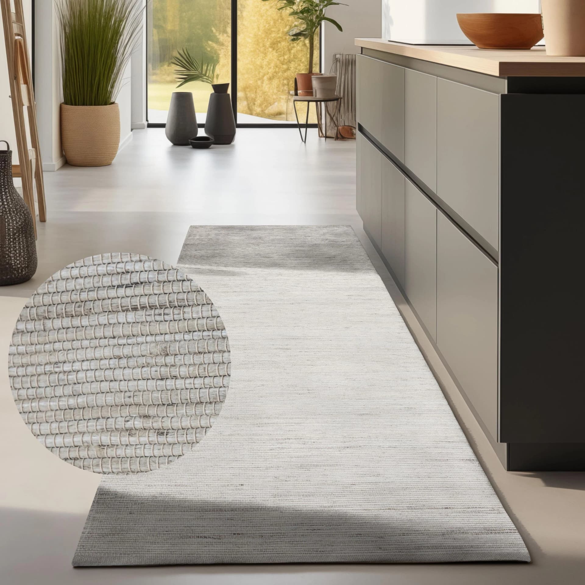 HANSE HOME Dhaka Jute-Teppich Weiß Handgewebt Skandi-Look