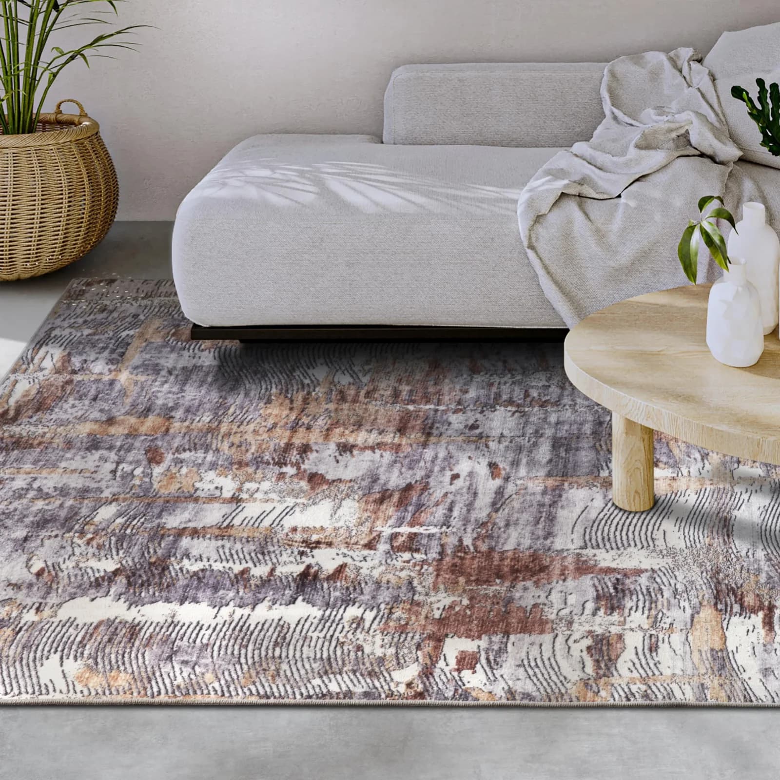 ELLE DECORATION Teppich Malard Gold Kurzflor Modern Vintage
