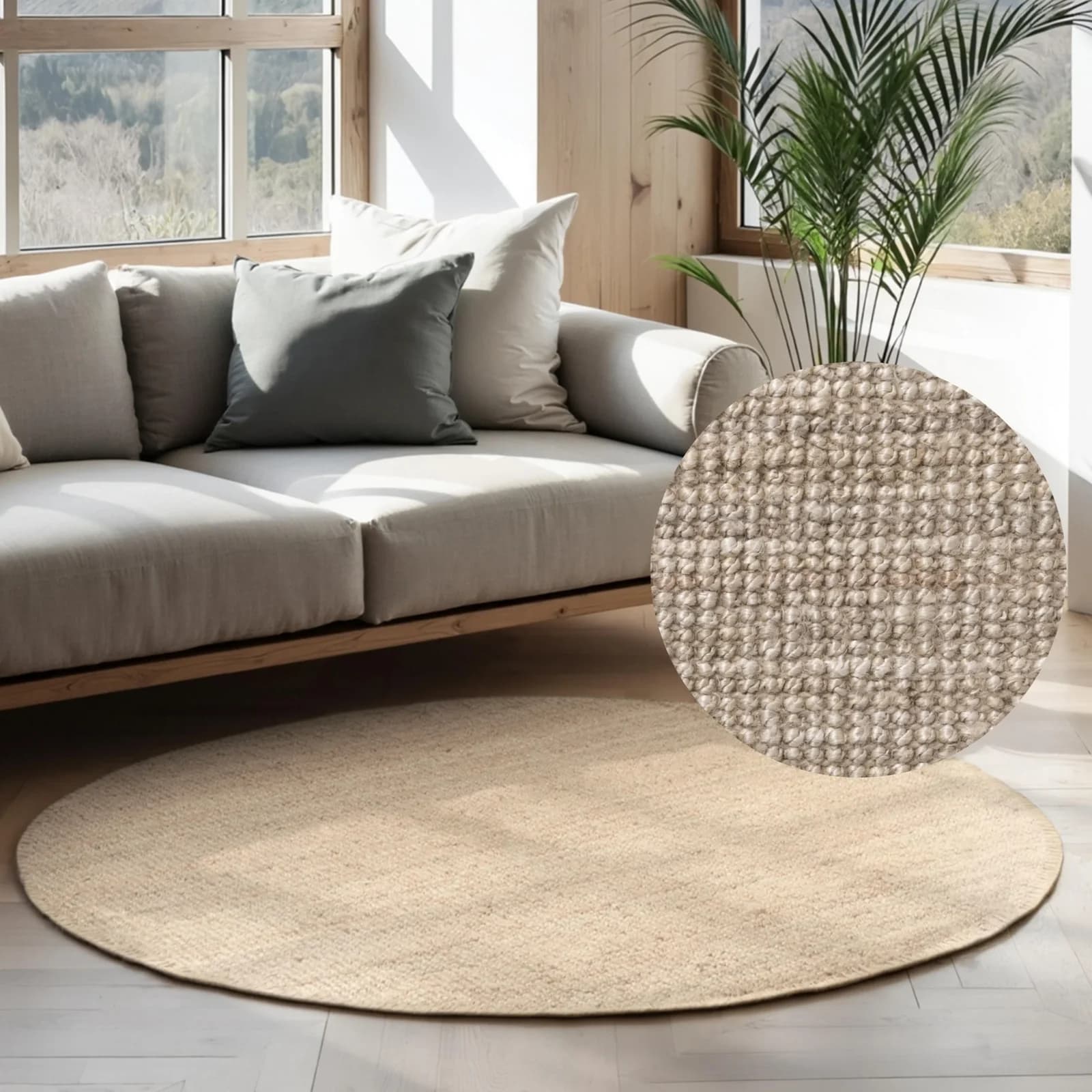 Hanse Home Jaipur Juteteppich Sisal-Optik