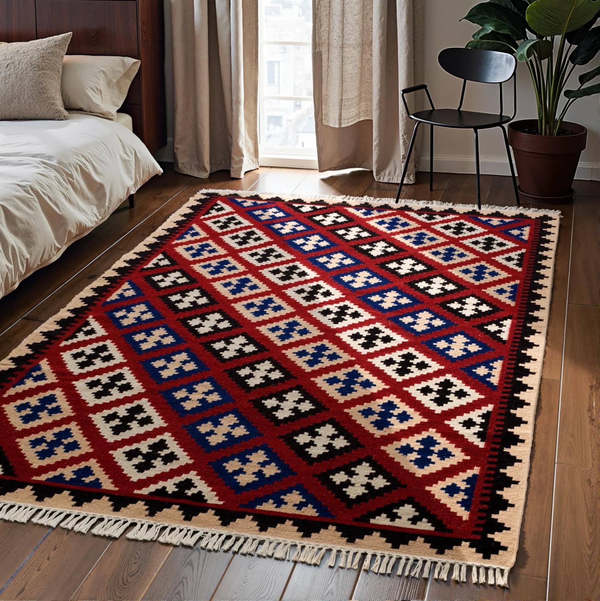 HANSE Home Kelim Teppich Rami Rechteckig 3 mm Wolle Baumwolle Natur Handgewebt Orientalisch Boho Traditionell