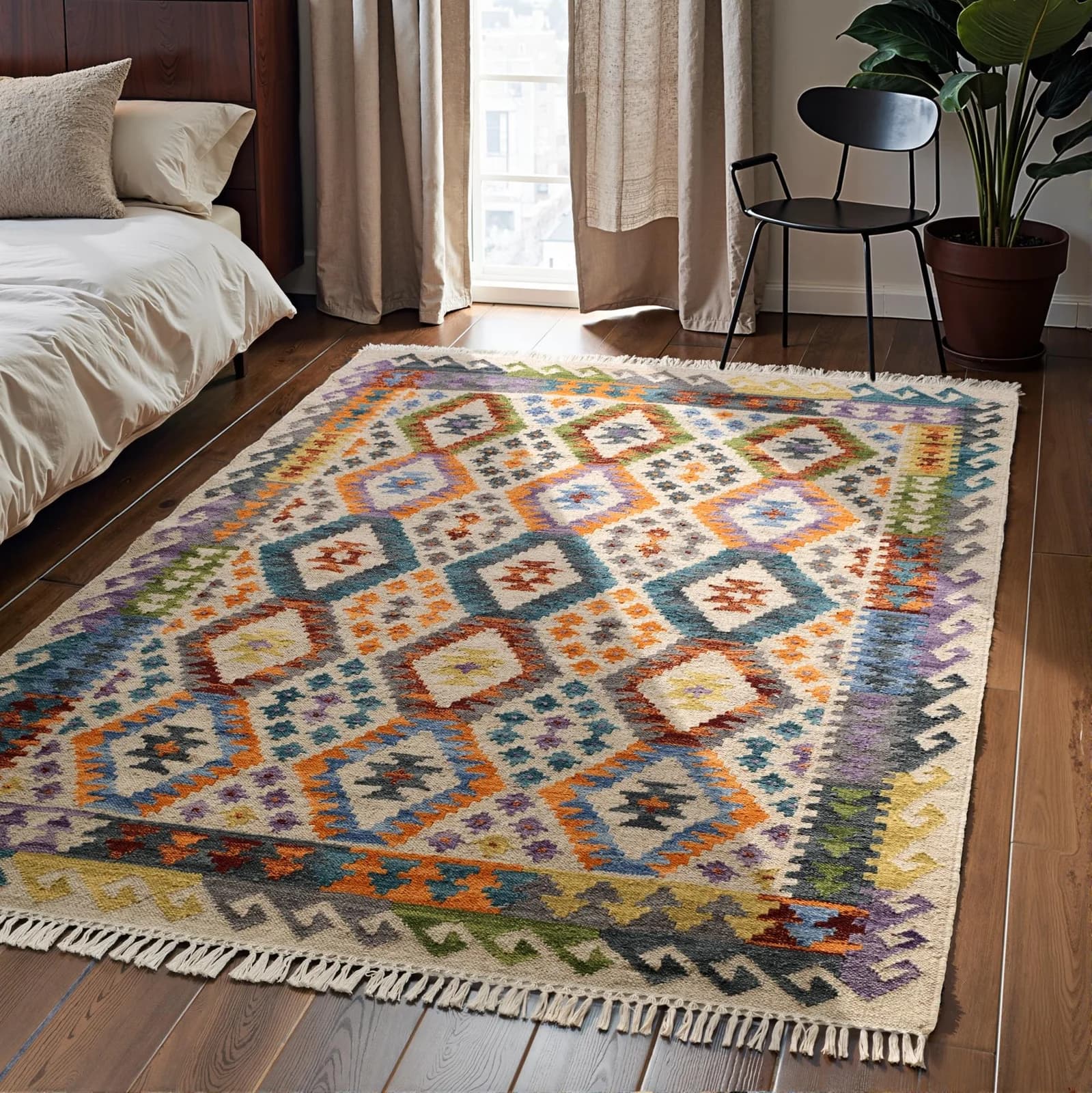 HANSE HOME Kelim Oasis Teppich Orientalisch Handgewebt Bunt