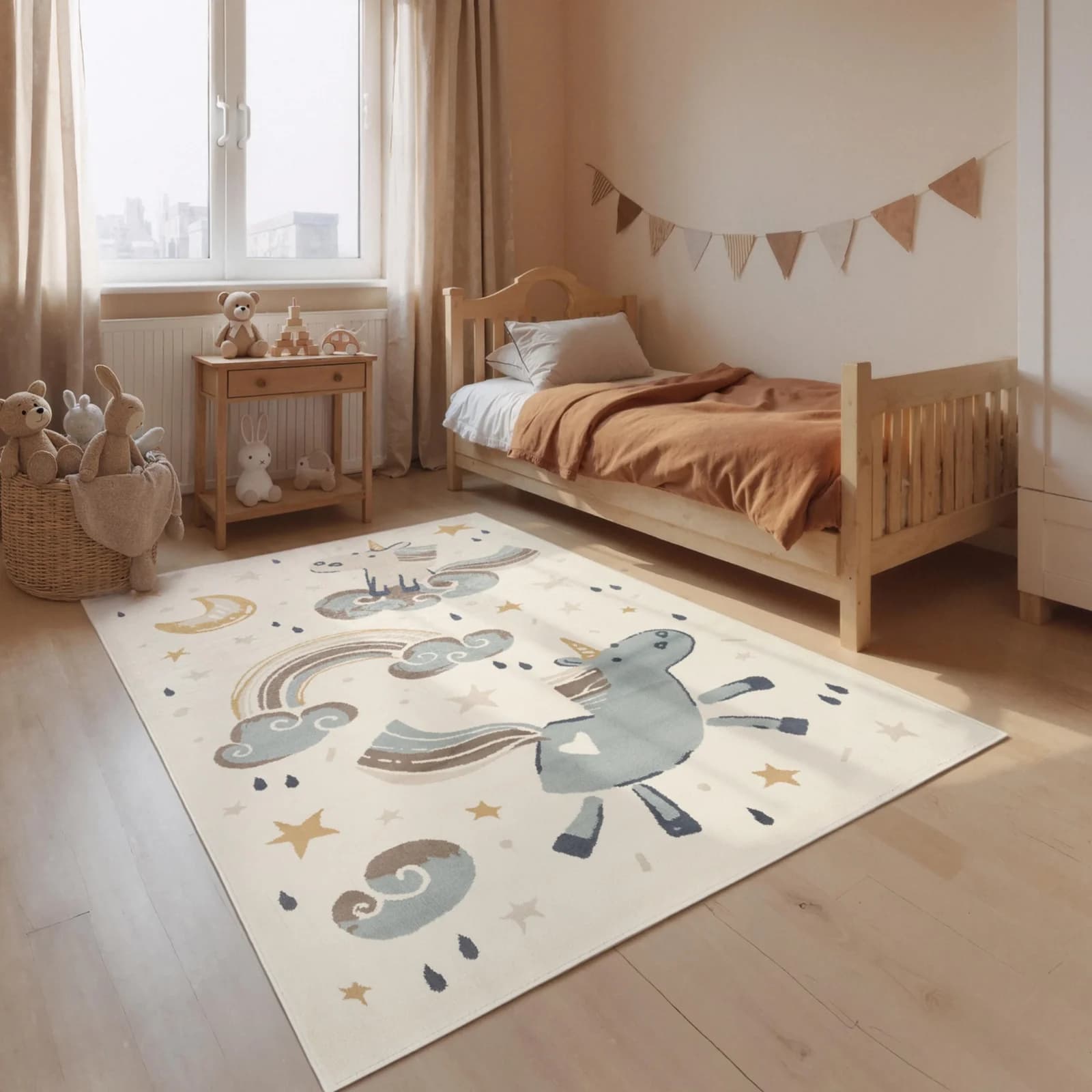 Kinderteppich HANSE HOME Einhorn Creme Multifarben