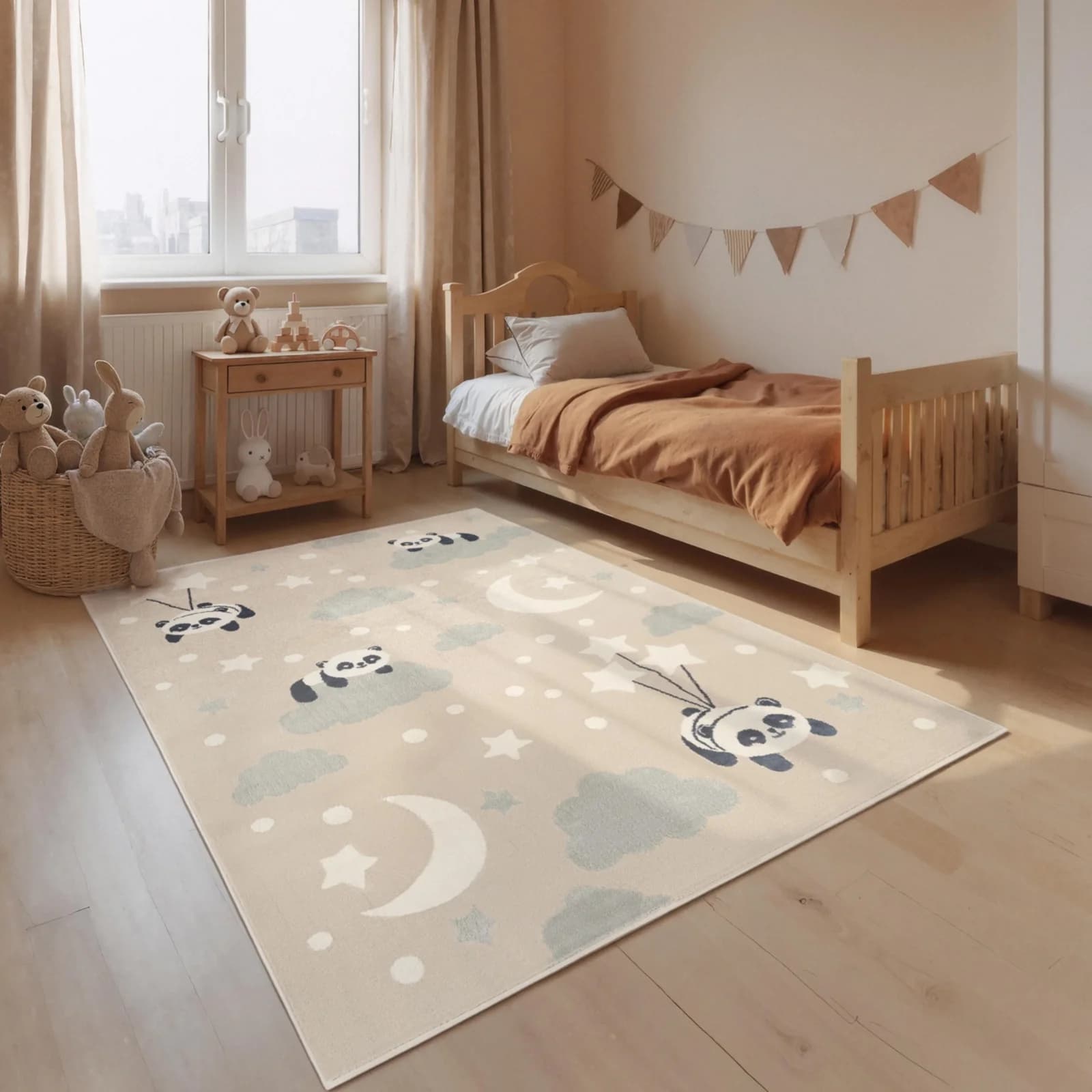 Kinderteppich HANSE HOME Dreamy Panda Beige Multifarben