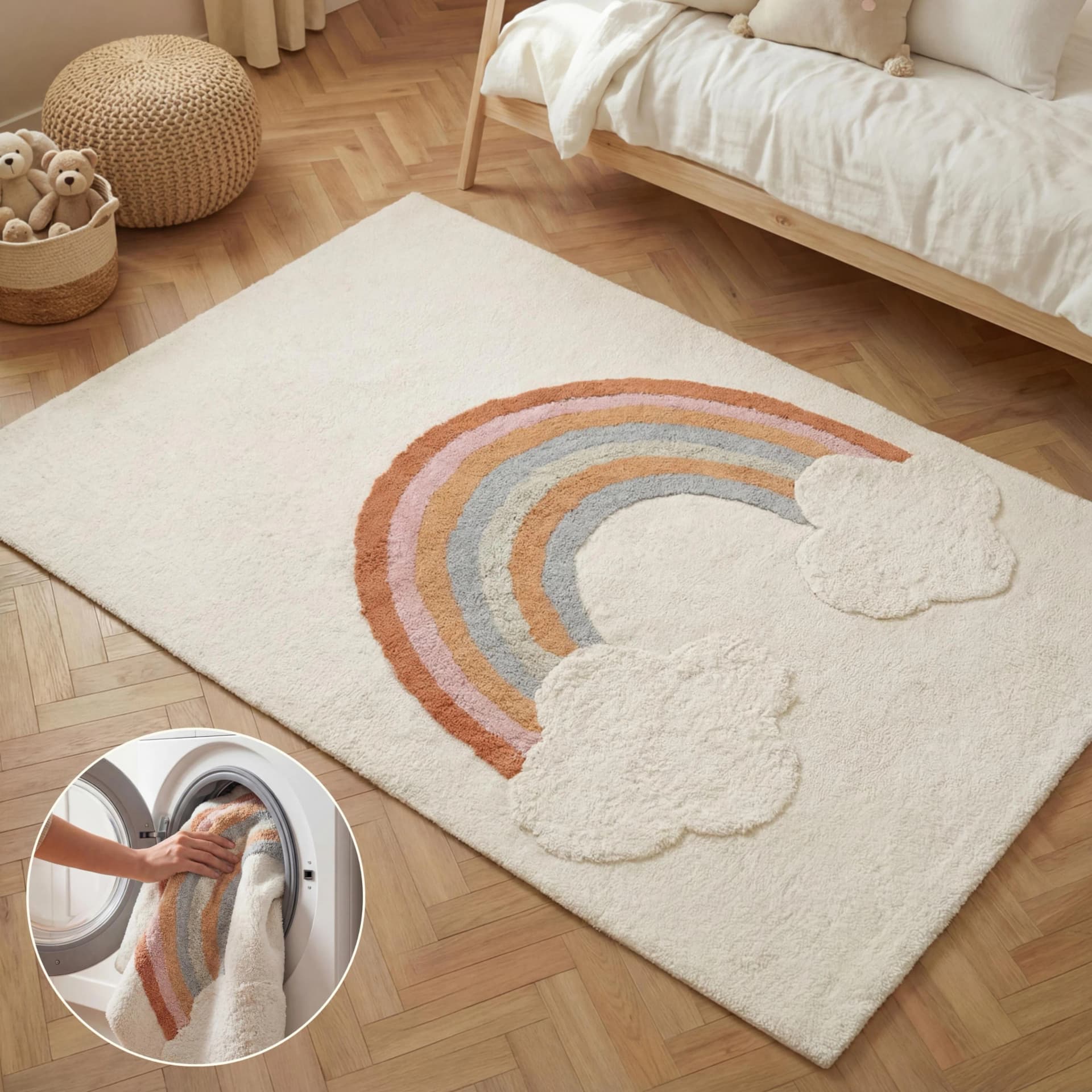 Hanse Home Kinderteppich Petite Melodie Wolkenmotiv Baumwolle