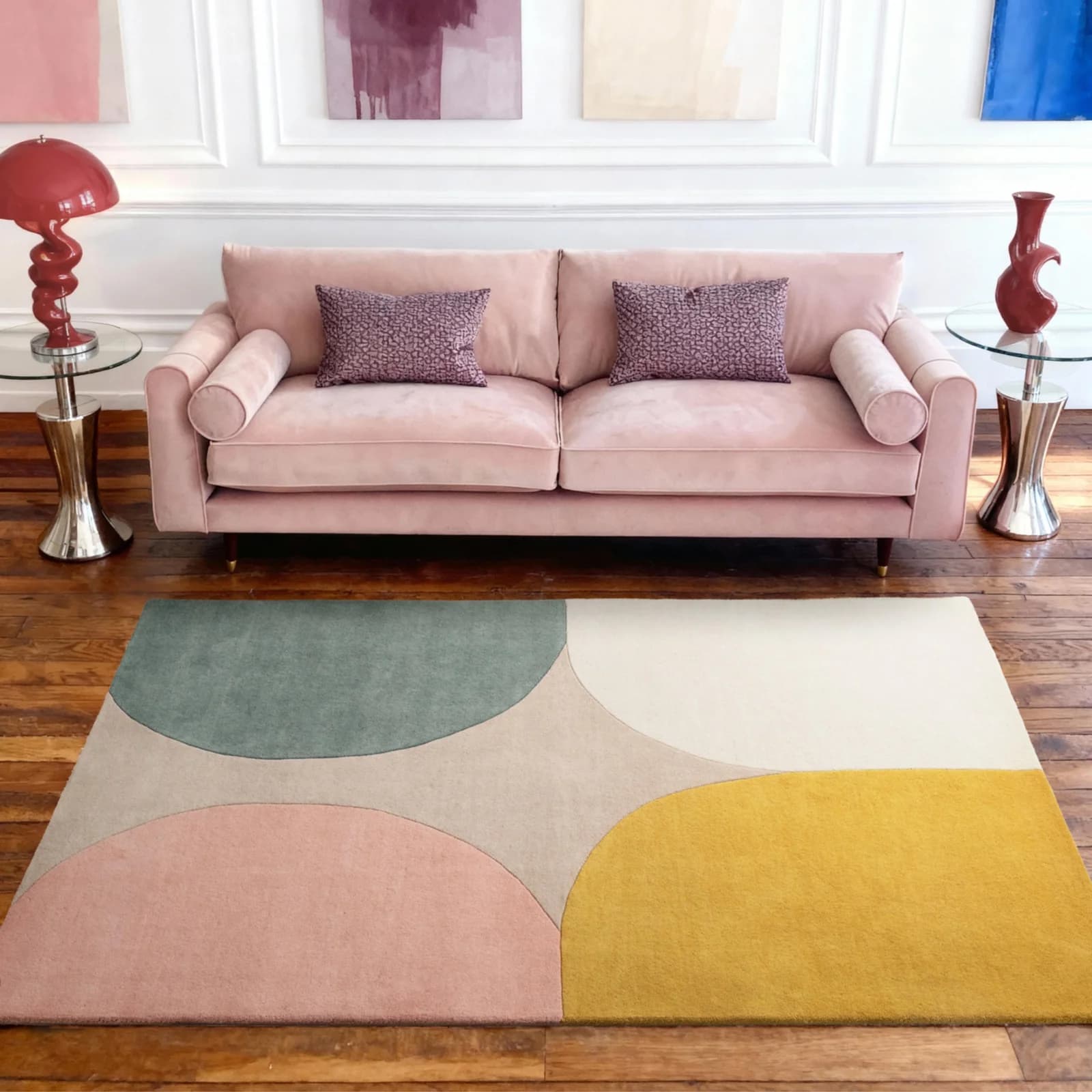 Ted Baker Wollteppich Cecil Beige Bunt Retro Design