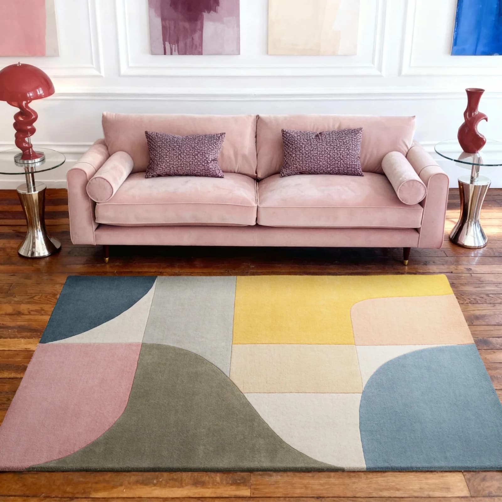 TED BAKER Wollteppich Curzon Bunt Geometrisch Handgetuftet