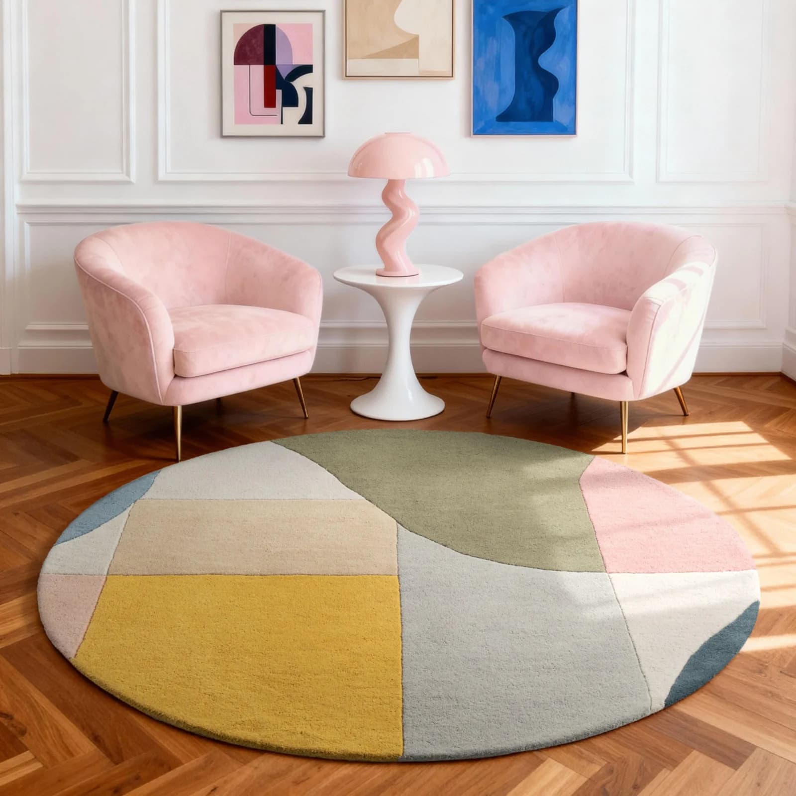 Ted Baker Wollteppich Curzon Bunt Geometrisch Retro