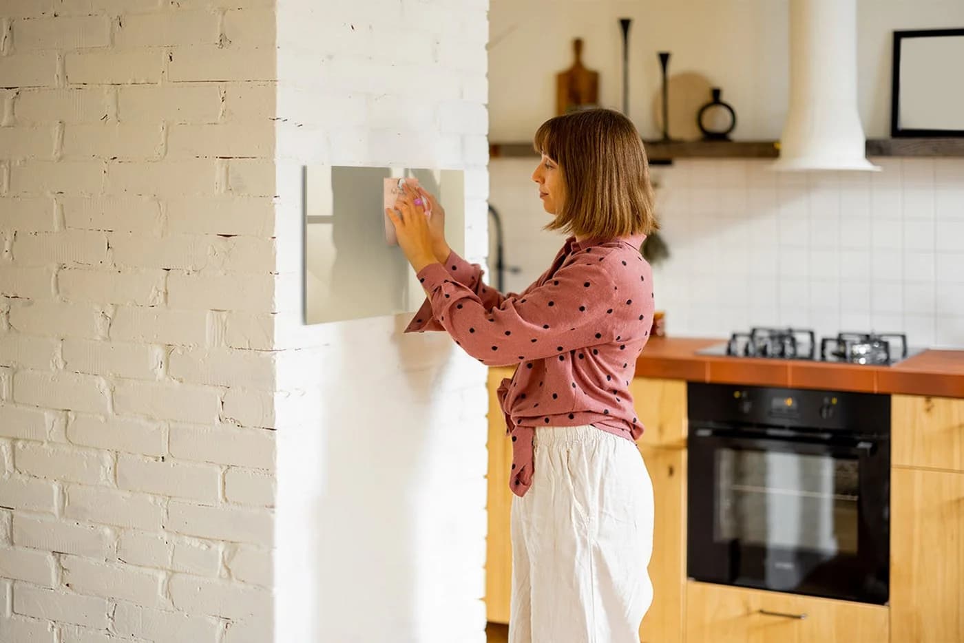 Tulup Magnettafel Notiztafel Gehärtetes Glas Beige