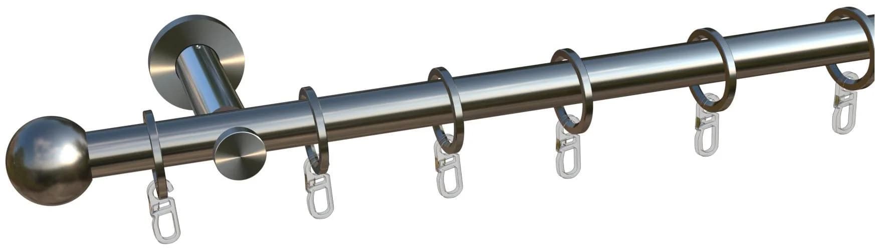 INDEKO Gardinenstange Formentor Silber Komplettset 120cm