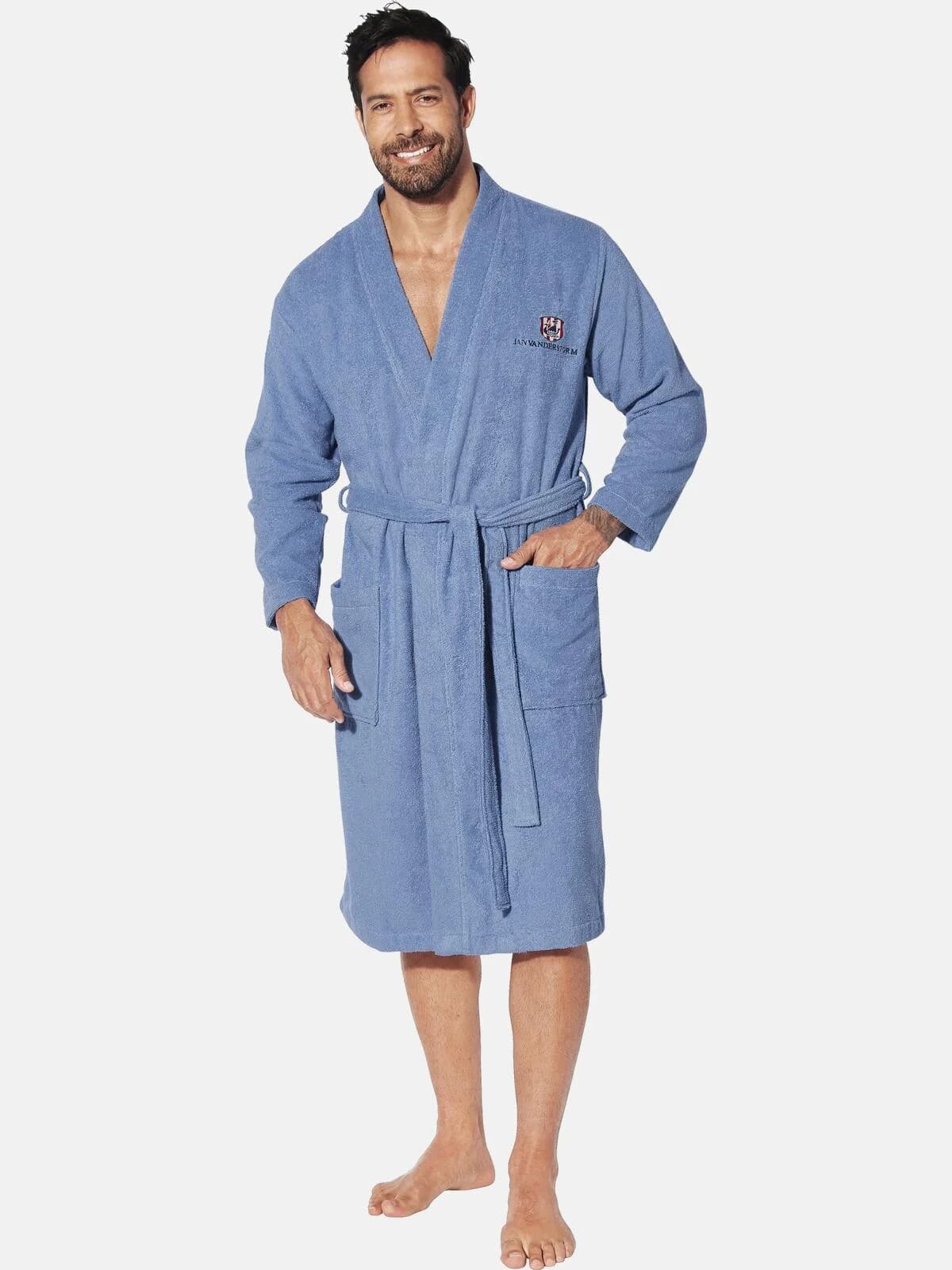 Bademantel JANNING blau 3XL 100% Baumwolle Jan Vanderstorm