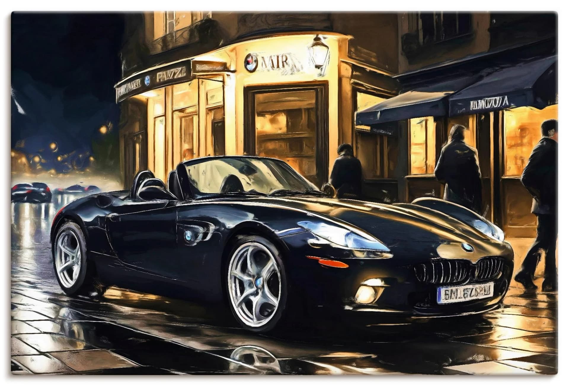 Wandbild ARTLAND BMW Z8 nachts in Paris Leinwandbild