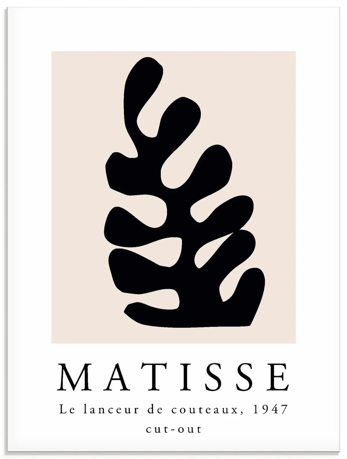 Glasbild ARTLAND Matisse der Messerwerfer Schwarz