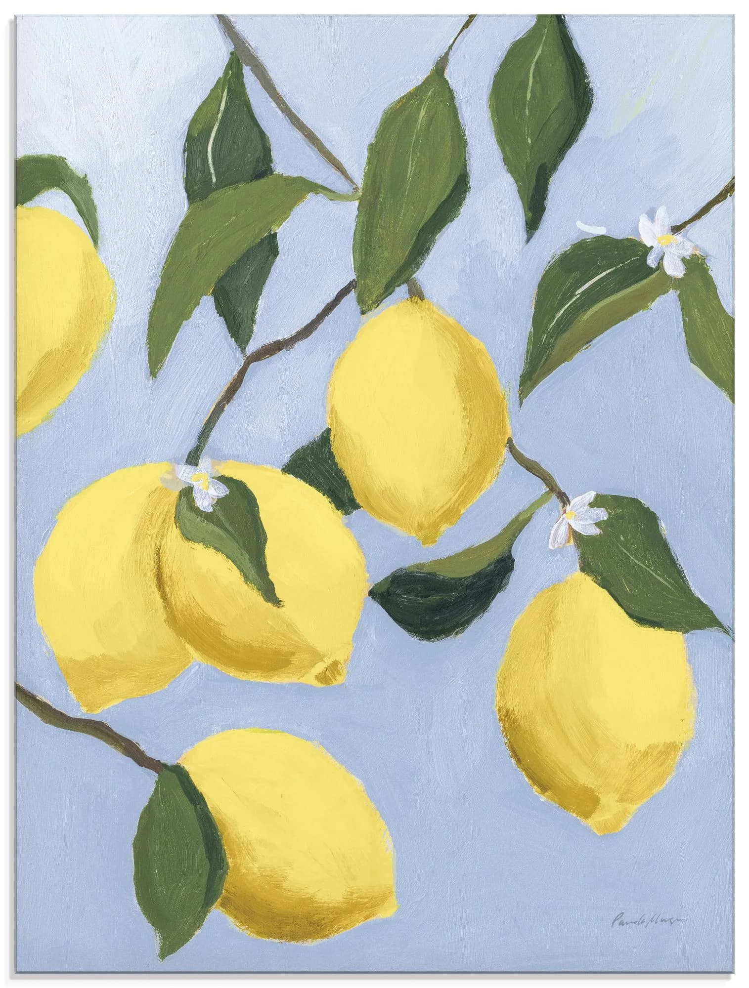 Artland Glasbild "Lemon Tree Light" Gelb