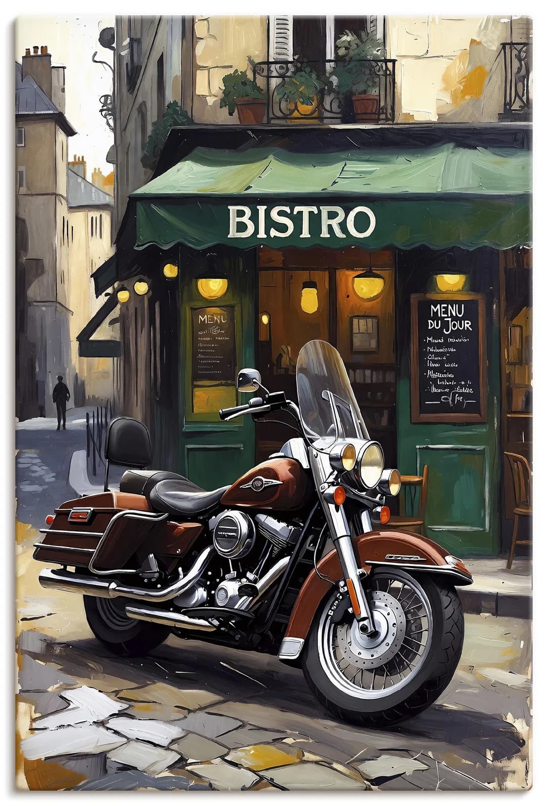 Artland Wandbild Harley Bistro Leinwand 80x120 cm